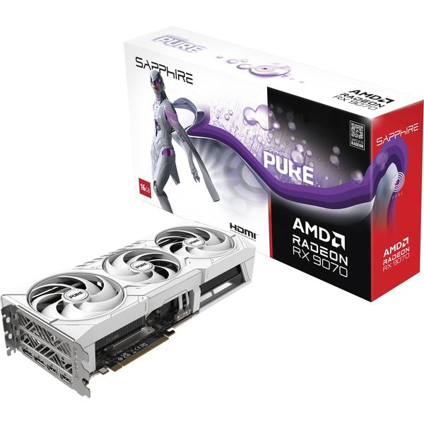 Sapphire Radeon RX 9070 Pure OC (Λευκή, RDNA4, GDDR6, 2x DisplayPort, 2x HDMI)