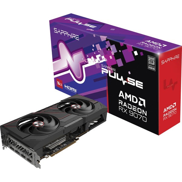 Sapphire Radeon RX 9070 Pulse - Μαύρη, RDNA4, GDDR6, 2x DisplayPort, 2x HDMI