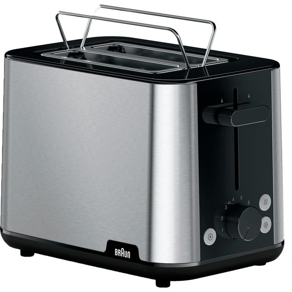 Τοστιέρα Braun PurShine HT 1510 BK για το σπίτι (ανοξείδωτο ατσάλι/μαύρο, 900 Watt, για 2 φέτες τοστ)