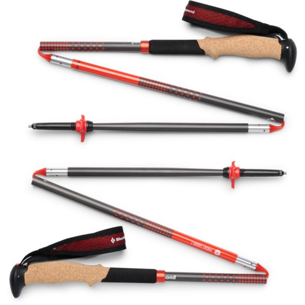 Black Diamond Treckingstöcke Pursuit Carbon Z (anthrazit/orange, 1 Paar, 125 cm)