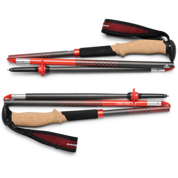 Black Diamond Treckingstöcke Pursuit Carbon Z (anthrazit/orange, 1 Paar, 125 cm)