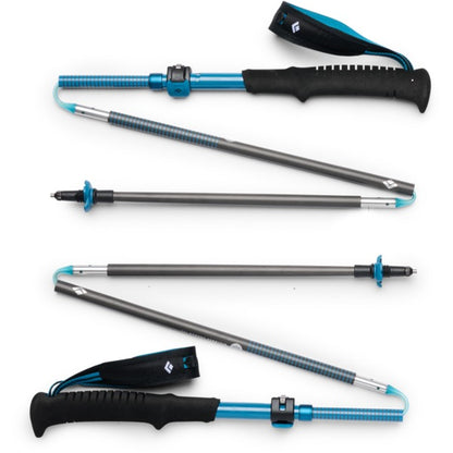 Black Diamond Trekkingstöcke Distance Carbon FLZ (anthrazit/blau, 1 Paar, 110-125 cm)