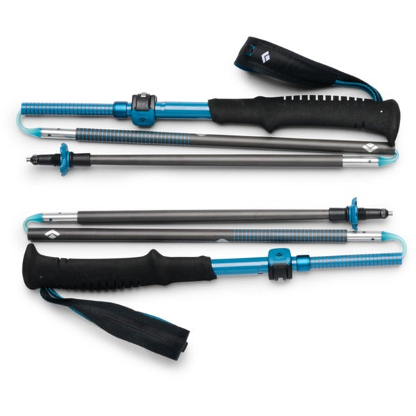 Black Diamond Trekkingstöcke Distance Carbon FLZ (anthrazit/blau, 1 Paar, 110-125 cm)