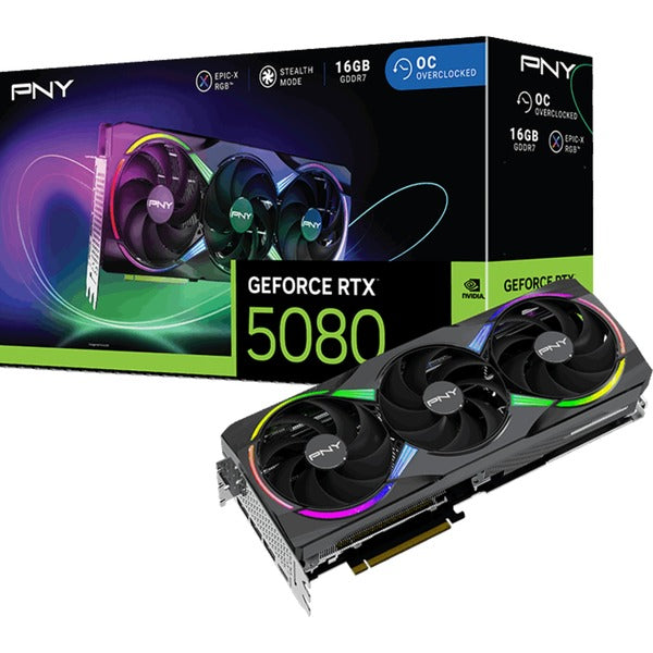 PNY GeForce RTX 5080 ARGB OC (DLSS 4, 3x DisplayPort, 1x HDMI 2.1)
