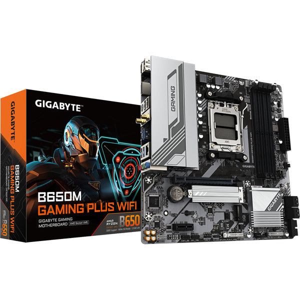 GigaByte B650M GAMING PLUS WIFI Motherboard (Black/Silver)
