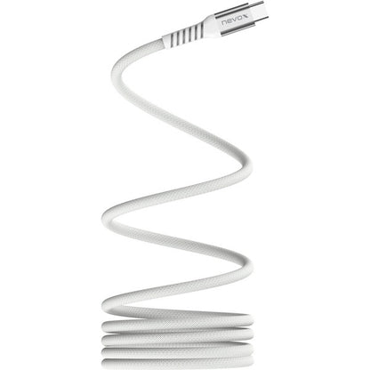 Nevox USB 2.0 Kabel, USB-C Stecker > USB-C Stecker 48V / 5A (weiß, 2 Meter, PD 3.1, Laden mit bis zu 240 Watt, magnetisch aufrollbar)