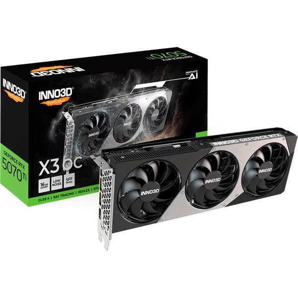 Inno3D GeForce RTX 5070 Ti X3 OC Graphics Card with DLSS 4, Triple DisplayPort, and HDMI 2.1