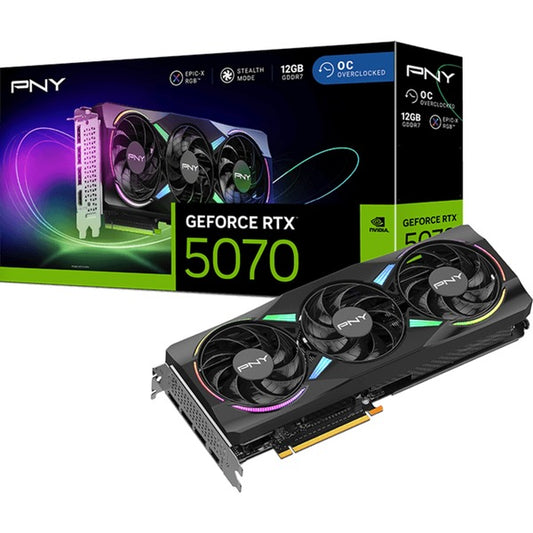 PNY GeForce RTX 5070 ARGB OC (DLSS 4, 3x DisplayPort, 1x HDMI 2.1)