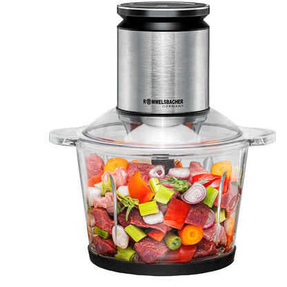 Rommelsbacher Multi Chopper MZ 800 (Stainless Steel/Black, 800 Watts, 2.7 Liter Glass Container)