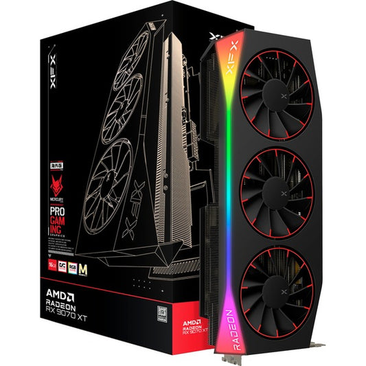 XFX Radeon RX 9070 XT OC Mercury RGB Magnetic Air (schwarz, RDNA4, GDDR6, 3x DisplayPort, 1x HDMI 2.1)