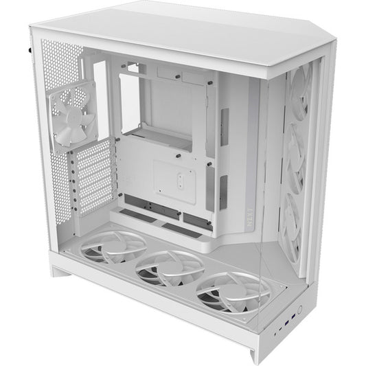 NZXT H9 Flow RGB+ - Λευκό Ματ με Tempered Glass x 2