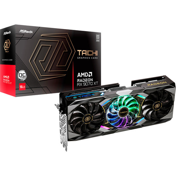Asrock Radeon RX 9070 XT Taichi OC 16GB (μαύρο, RDNA4, GDDR6, 3x DisplayPort, 1x HDMI 2.1)