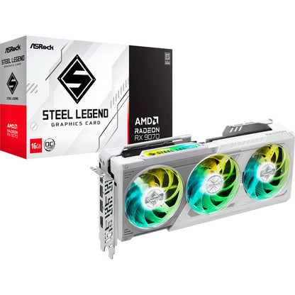 Asrock Radeon RX 9070 STEEL LEGEND OC (μαύρο, RDNA4, GDDR6, 3x DisplayPort, 1x HDMI)