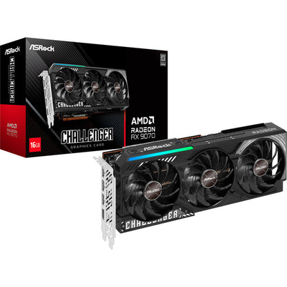 Asrock Radeon RX 9070 CHALLANGER (μαύρο, RDNA4, GDDR6, 3x DisplayPort, 1x HDMI)
