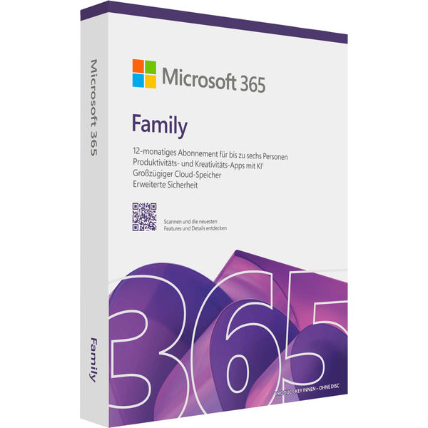 Microsoft Office M365 Family 6 User  (Deutsch, 1 Jahr, für PC und MAC)