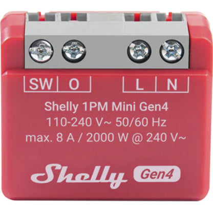 Shelly 1PM Mini Gen4 (Κόκκινο)