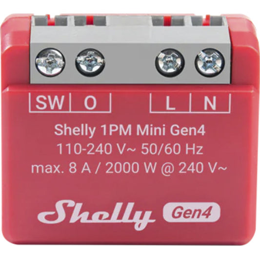 Shelly 1PM Mini Gen4 (Κόκκινο)