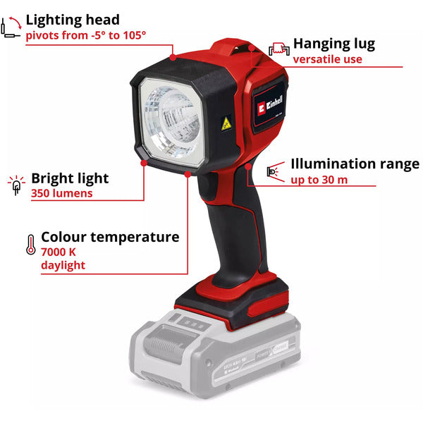 Einhell Power X-Change Akku-Lampe TC-CL 18/350 Li - Solo, 18Volt (ohne Akku und Ladegerät)