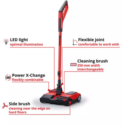 Einhell Power X-Change Akku-Besen TE-FS 18 Li-Solo, 18Volt (rot/schwarz, ohne Akku und Ladesgerät)