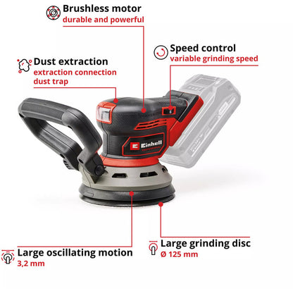 Einhell Professional Akku-Exzenterschleifer TP-RS 18/32 Li BL-Solo, 18Volt (rot/schwarz, ohne Akku und Ladegerät)