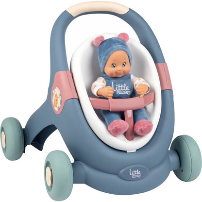 Simba-Dickie Little Smoby 3-in1 Lauflernwagen + Puppe