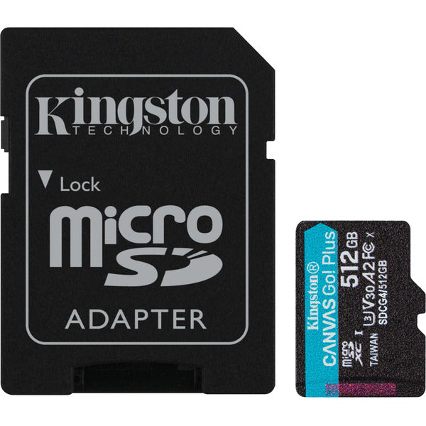 Kingston Canvas Go! Plus 512 GB microSDXC (Μαύρο, UHS-I U3, Class 10, V30, A2)
