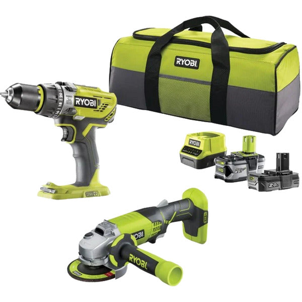 Ryobi ONE+ 18V Akku Schlagboρschrauber & Winkelschleifer Σετ