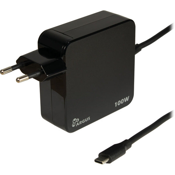 Inter-Tech Ladegerät Argus PD-2100, USB-C Charger (schwarz, 1,80m Kabel, PD 3.0, 100 Watt)