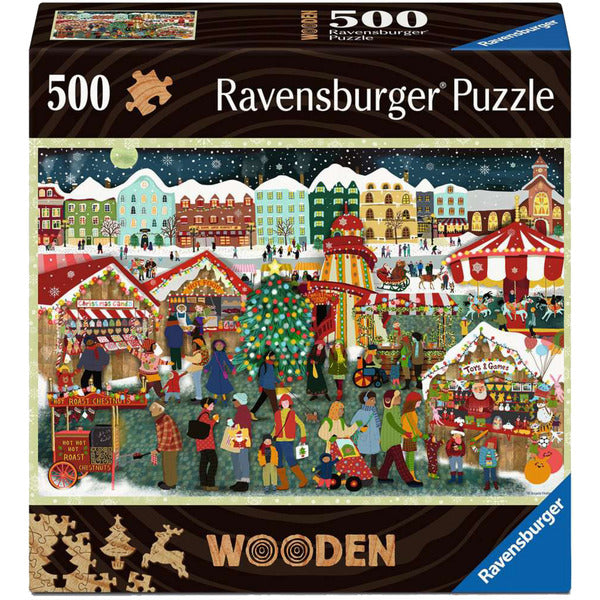 Ravensburger Ξύλινο Παζλ - Weihnachtsmarkt (500 Τεμάχια)