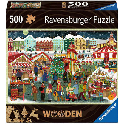 Ravensburger Ξύλινο Παζλ - Weihnachtsmarkt (500 Τεμάχια)