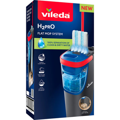 Vileda H2PrO Flachwischer Set (schwarz/rot, mit Zweitanksystem)