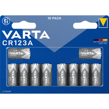 Varta Λιθίου Κυλινδρική Μπαταρία CR123A 3V, CR17345 (10 Τεμάχια)