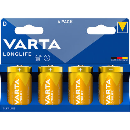 Varta Longlife Μπαταρία LR20, D (Mono) (4 Τεμάχια)