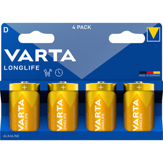 Varta Longlife Μπαταρία LR20, D (Mono) (4 Τεμάχια)