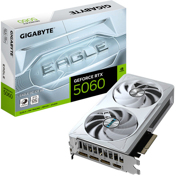 GigaByte GeForce RTX 5060 EAGLE OC ICE 8G (DLSS 4, 3x DisplayPort, 1x HDMI 2.1)
