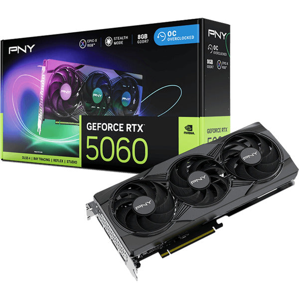 PNY GeForce RTX 5060 ARGB Triple Fan OC (DLSS 4, 3x DisplayPort, 1x HDMI 2.1)
