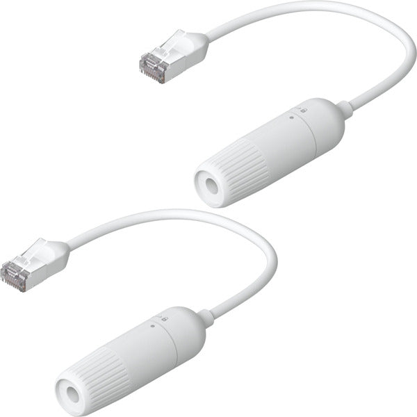 Ubiquiti Easy Cable Verlängerungskabel Cat.6a F/UTP, 2er Pack (15cm, Weiß, Wasserdichte Kappe)