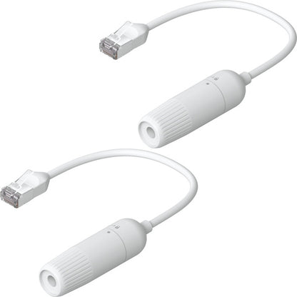 Ubiquiti Easy Cable Verlängerungskabel Cat.6a F/UTP, 2er Pack (15cm, Weiß, Wasserdichte Kappe)