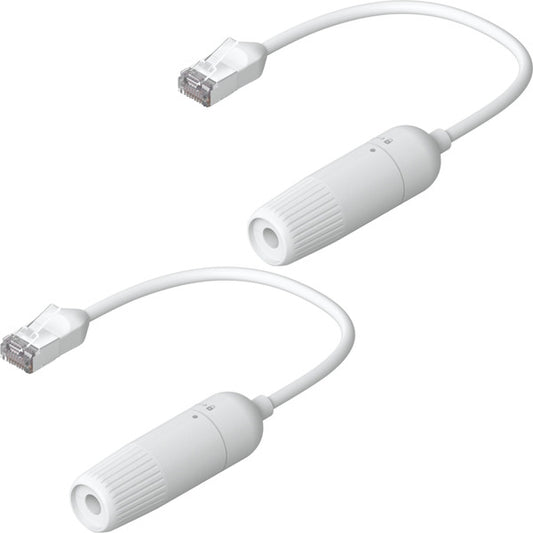 Ubiquiti Easy Cable Verlängerungskabel Cat.6a F/UTP, 2er Pack (15cm, Weiß, Wasserdichte Kappe)