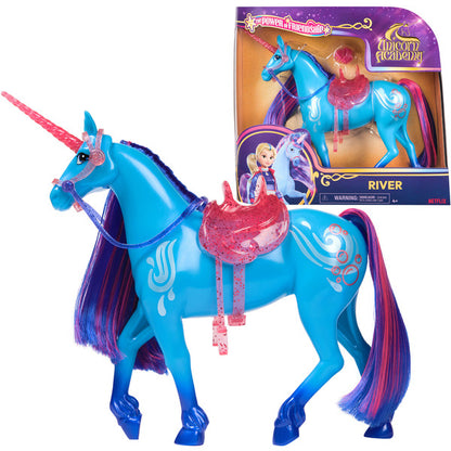 Spinmaster Unicorn Academy - Einhorn River (28 cm, mit echter Mähne und Schweif)
