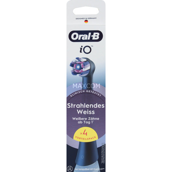 Oral-B iO Radiant White 4-Pack (Black, For Whitening Clean)