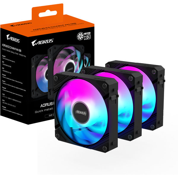 GigaByte AORUS EZ CHAIN FAN 120 (schwarz, 3er Pack, 120 mm)