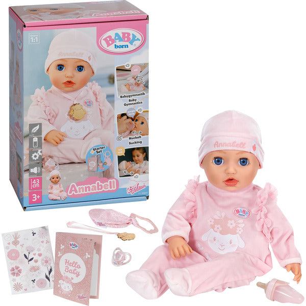 ZAPF Creation BABY born® Annabell 43cm - Κούκλα Σαφούς Σχεδίασης με Πλήρη Λειτουργικότητα