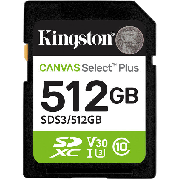 Kingston Canvas Select Plus 512 GB SDXC (UHS-I U3, Class 10, V30)