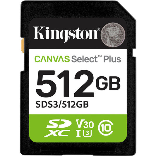 Kingston Canvas Select Plus 512 GB SDXC (UHS-I U3, Class 10, V30)
