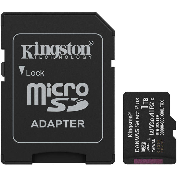 Kingston Canvas Select Plus 1 TB MicroSDXC (Μαύρο, UHS-I U3, Class 10, V30)