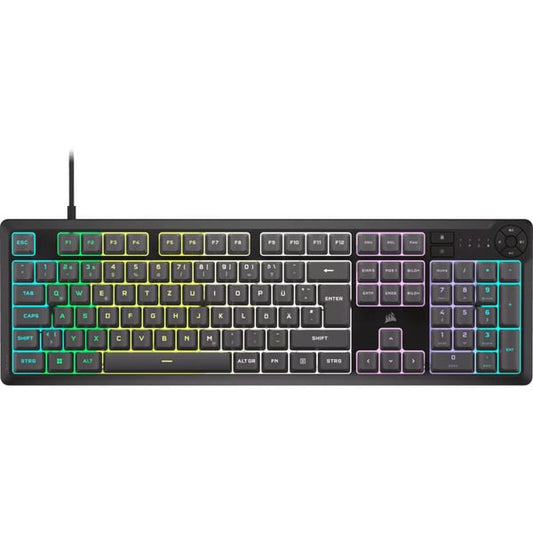 Corsair K55 CORE RGB (μαύρο, γερμανικό layout, Rubberdome)