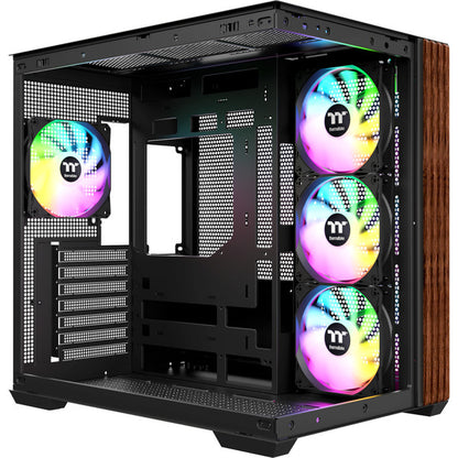 Thermaltake View 380 WS ARGB (μαύρο/ξύλο, Tempered Glass x 2, ξυλώδης υφή)