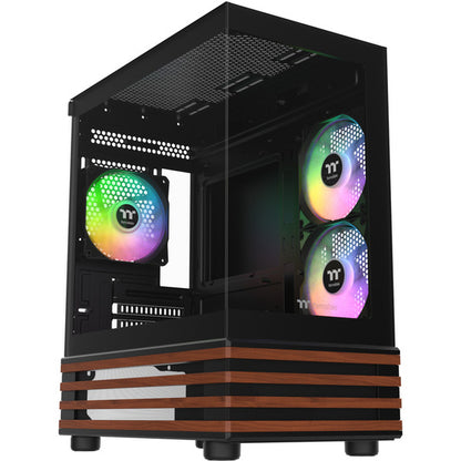 Thermaltake View 170 WS ARGB (μαύρο/ξύλο, Χυτοσίδηρος x 2, Ξύλινη Υφή)