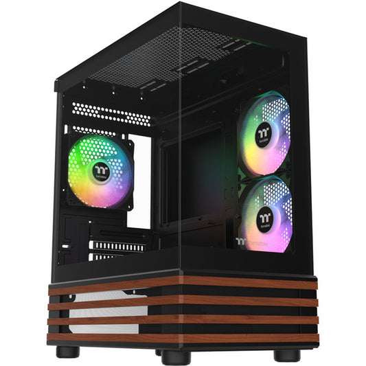 Thermaltake View 170 WS ARGB (μαύρο/ξύλο, Χυτοσίδηρος x 2, Ξύλινη Υφή)